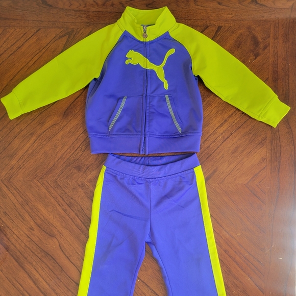 Puma Track Outfit Size 18 Months *NWOT* Purple & Lime Green - Picture 2 of 6